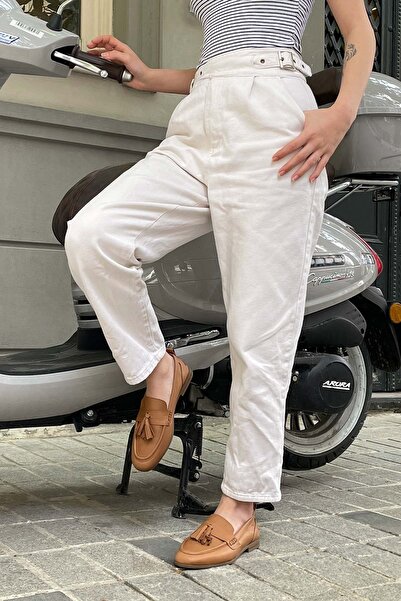 BRITY Жіночі лофери з натуральної шкіри - з китицями