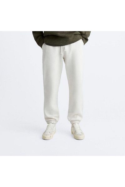 THE WHITE White Rubber Leg Cotton Men's Sweatpants