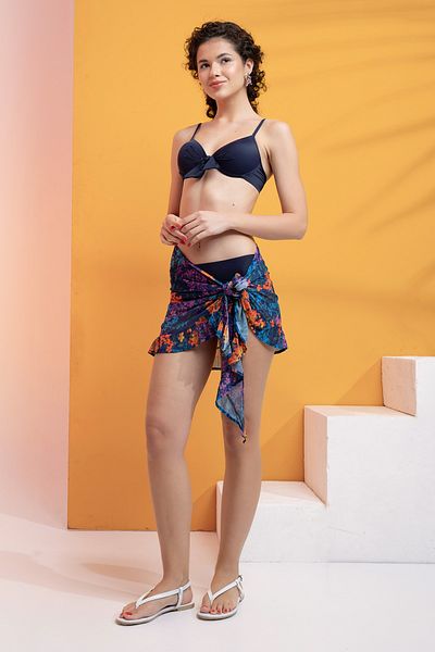 XCLSV Transparent Mini Pareo - Lycra, Knitted Chiffon Frill