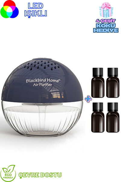 BlackBird Home Işıklı Hava Temizleme Küresi , Oda Koku Makinesi Antrasit 4 Çe...