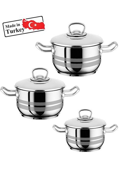 Top Chef 6 Piece Turkish Stainless Steel 18/10  Cookware Set
