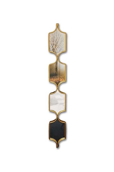 TrentonGCC Golden Metal Wall Mirror - Decorative Long Hanging Mirror