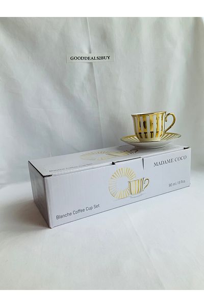 Madame Coco Blanche 4-Piece Coffee Cup Set - Colorful - 90 ml