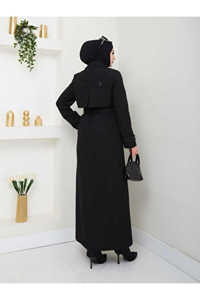 ELBİSHE Tam Boy Sırt Detaylı Trenç Kot