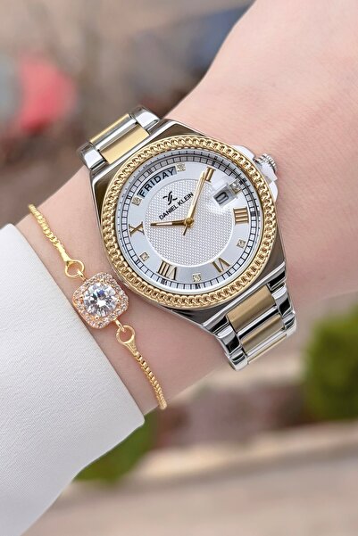 Daniel Klein Altın Gri Renk Ayarlanabilir Kordonlu 35 mm Kadın Kol Saati ve B...