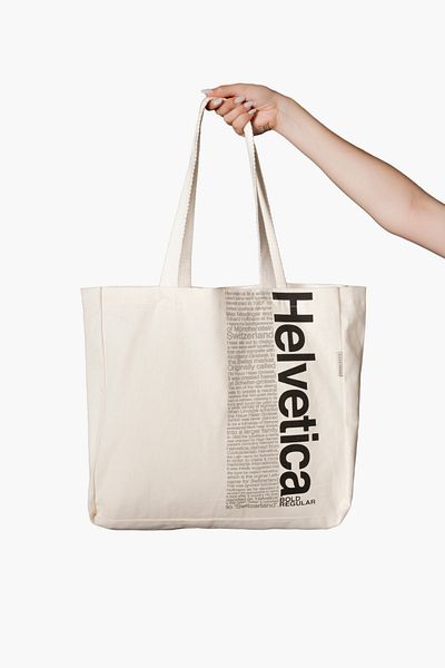 The Lycos "Helvetica" Canvas Tote Shoulder and Beach Bag