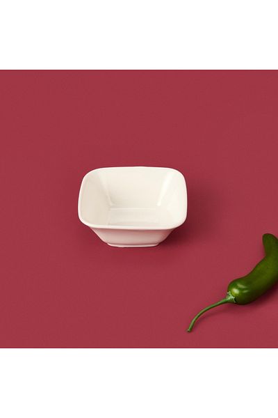 Paçi Oval Square Sauce Bowl - White - 7 cm