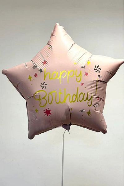 BeySüS Happy Birthday Pink Star Foil Balloon 18 Inch