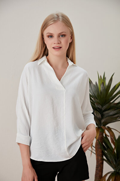 HOFY Πλεκτή μπλούζα με γιακά