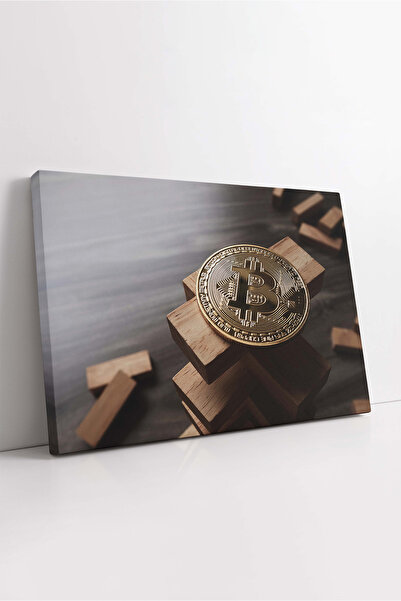 KOSS Dijital Декоративна платна картина „Светът на криптовалутата Bitcoin“, м...