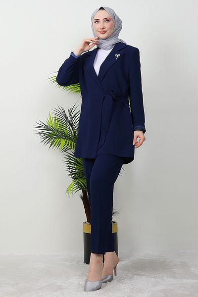Giza Giyim Stoned Brochure Suit Navy Blue