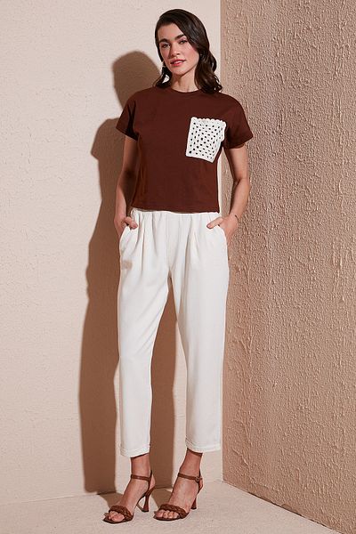 Lela Slim Fit Normal Waist Pipe Leg Pants Pants 668Yp5372