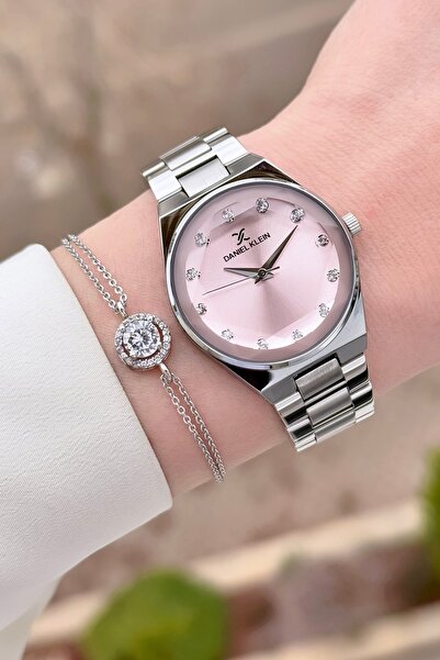 Daniel Klein Kadranı Pembe Kordonu Gri Renk Ayarlanabilir Kordonlu Kadın Kol ...