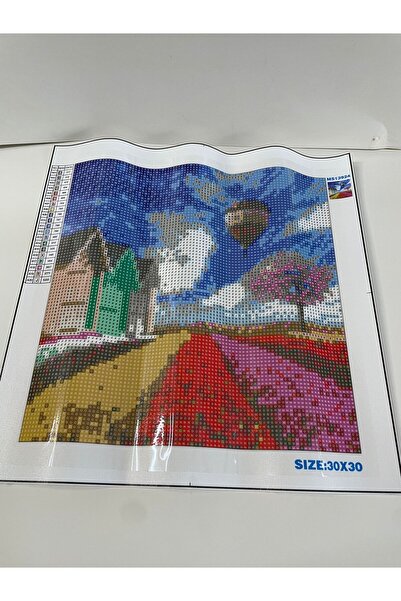 Yapboz Boncuklu Goblen 5d Taşlı Mozaik Elmas Goblen 30 x 30 Tamamı Yuvarlak Boncuklu
