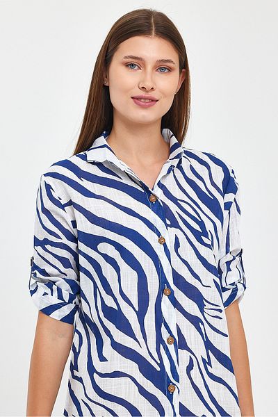 Heaven Ephesus Women's Zebra Patterned Tunic - Slub - 1556