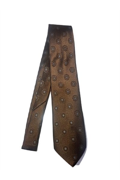 SÜVARİ Patterned Dark Coffee Cotton Tie