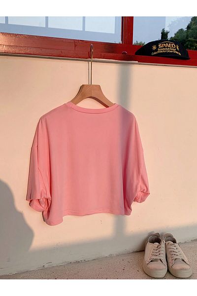 mercoledi Tricou casual oversize cu imprimeu Crop