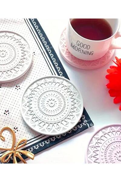 EGGE Home ®   Stone Powder Decorative Coasters (4 Pcs)