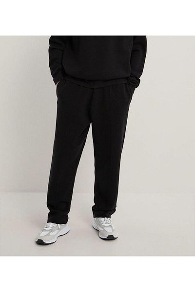THE WHITE Men's Large Size Straight Leg Raised Sweatpants