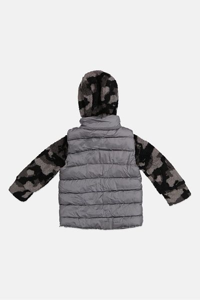 Perry Ellis Toddlers Boy Quilted Puffer Jacket, Grey