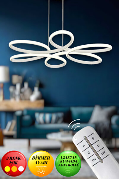 neeko Nipul Plafonyer Modernultra Süper Işık Ledli Avize 3 Renk Kumandalı Bey...
