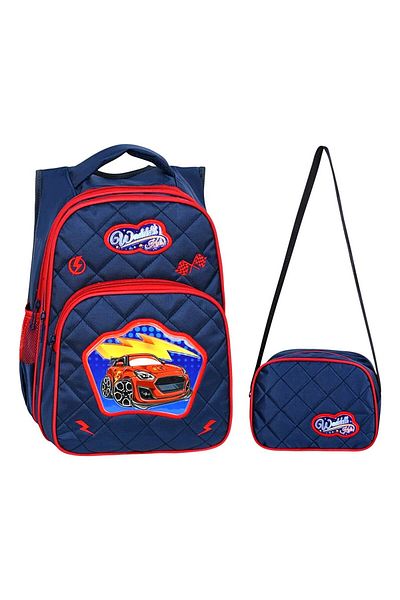 Linea Waddell 3 Compartment Primary School and Lunch Box - Navy Blue 24007