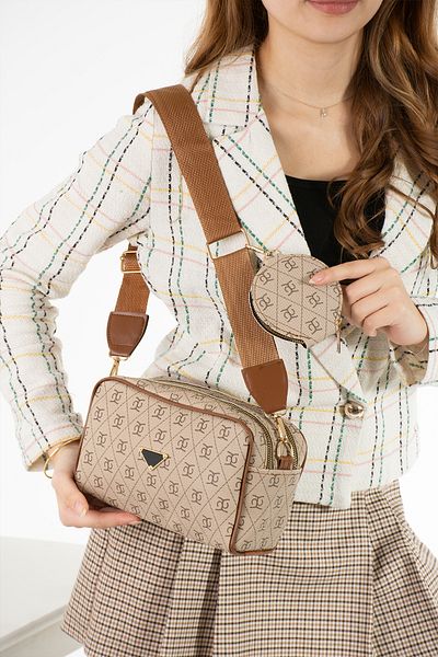 Kaya Bag Geantă de umăr și crossbody pentru femei Mink Dimensiune 13x22