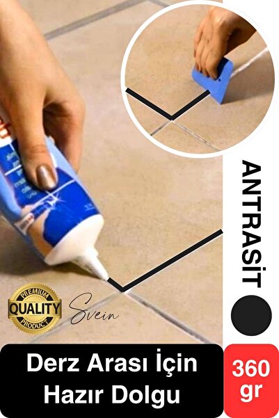 Svein Premium Fayans Arası Antrasit Hazır Derz Dolgu Gaga Uç Tüp Mermer Mutfa...