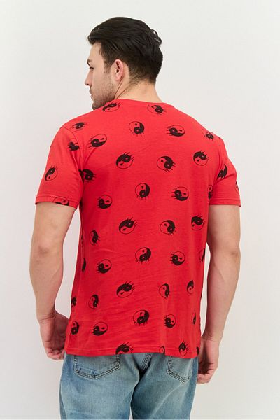 Originals by Brooklyn Cloth Men Crew Neck Short Sleeves Allover Printed T-shirt, Red