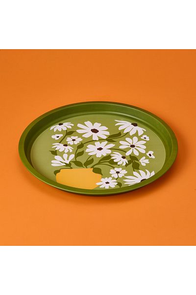 Sarkap Floral Tray - Green - 35 cm