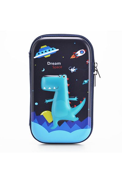 Eazy Kids حافظة أقلام ديناصور XL - زرقاء