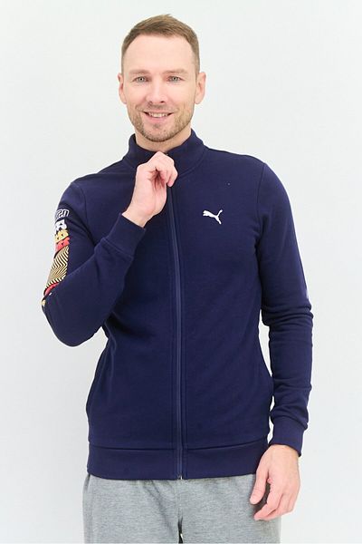 Puma Men Slim Fit Long Sleeves Outdoor Sweatshirt, Navy