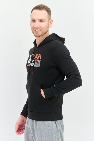 Puma x Select Men Sportswear Fit Long Sleeve Outdoor Hooded Sweatshirt, Black