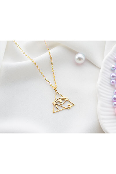 MG SİLVER 925 Ayar Gümüş Üçgen Horus'un Gözü (Tek Göz) Kolye