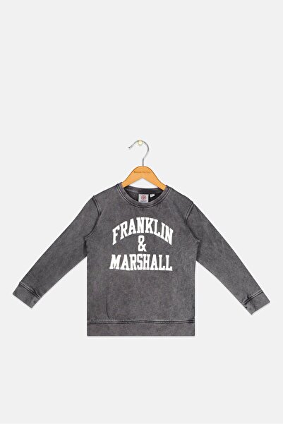 Franklin & Marshall Kids Boy Sportswear Fit Long Sleeve Outdoor Sweatshirt, Dark Grey