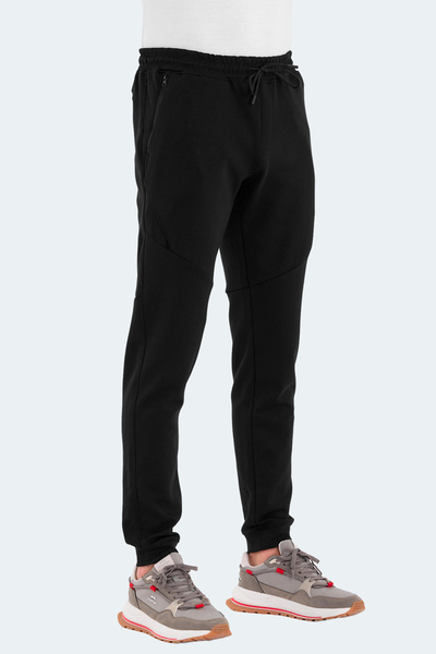 Slazenger VENOM Erkek Fermuar Cepli Dar Paça Siyah Eşofman Altı