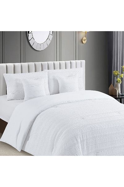 Home Box Waffle Crinkle 5-Piece King Comforter Set - 220x240 cm