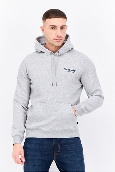 Penfield Men Hooded Brand Logo Long Sleeve Sweatshirt, Grey