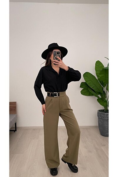 Nazline ЖІНОЧІ ШТАНИ З ДЕТАЛЬНИМИ ПЛИСОЧКАМИ, ДОВГІ, З ДВОЙНИМ ТКАНИНОЮ, З ШИ...