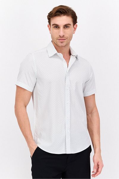 Kenneth Cole Men Sportswear Fit Short Sleeves Golf Shirt, White