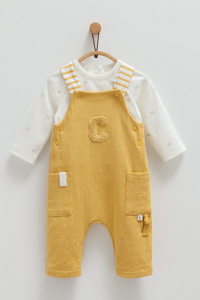 Caramell Season 2025 Baby Salopeet - 100% Cotton, Pocket Detail (Overalls + Bodysuit)