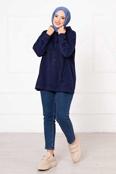 EBRUTESETTÜR Kanguru Cepli Tesettür Sweatshirt