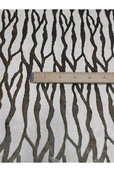 Evcimenhome ΝΕΟ προϊόν Παχύ Βελούδινο Ύφασμα 115cmx115cm χρώμα: χρυσό σχέδιο σε κρέμα