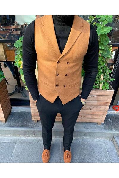 FMB Ticaret Italian Cut Premium Collarless Classic Vest