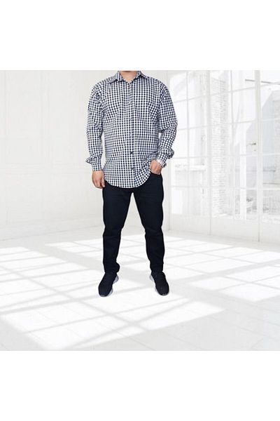 Dirhem Men's Black Checkered Woolen Shirt