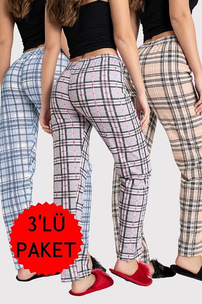 DONEX 3 balení dvounitná látková stuha v pase s potiskem bez kapsy dámské pyžamo spodní balení