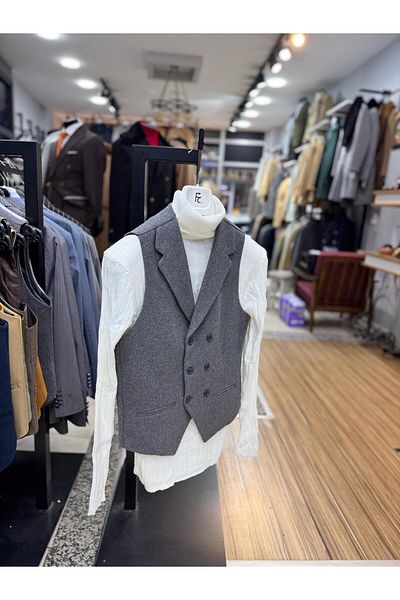 FMB Ticaret Italian Cut Premium Collarless Classic Vest
