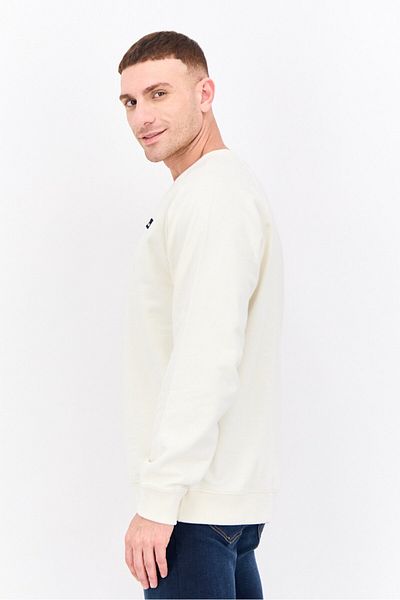 Penfield Men Crew Neck Long Sleeves Embroidered Logo Sweatshirt, Off White