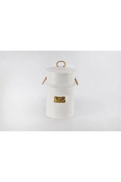 Evistro Metal 16 Liter Large Flour Pulses Bucket White