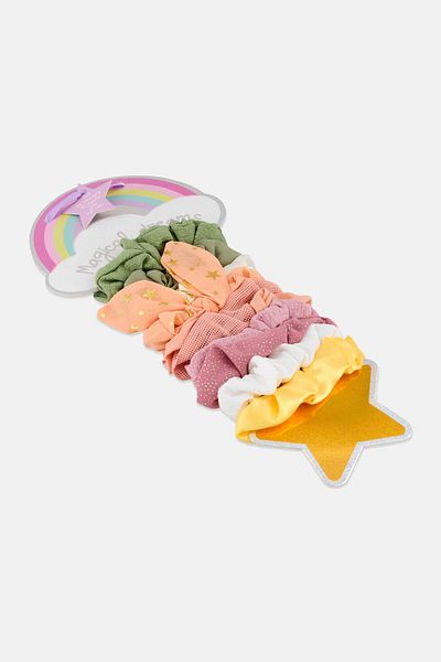 Simple Pleasures Kids Girl 10 Pcs Scrunchies, Pink